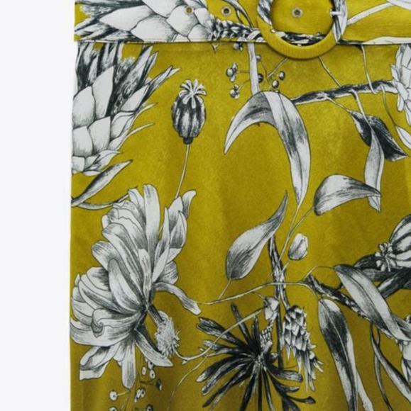 ZARA OLIVE GREEN pencil satin skirt - Picture 6 of 12